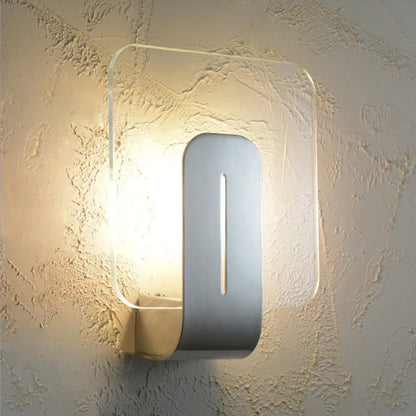 DecorBites™ Modern LED Bathroom Wall Sconce with Square Clear Glass Shade - Nickel Finish – Warm/White Light