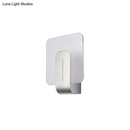 DecorBites™ Modern LED Bathroom Wall Sconce with Square Clear Glass Shade - Nickel Finish – Warm/White Light