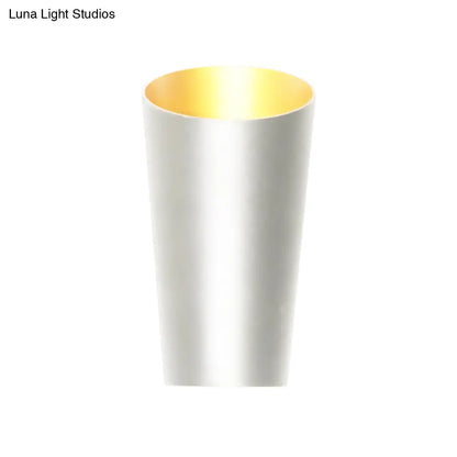 DecorBites™ Modern LED Bedside Sconce Light - Black/White Finish Wall Lamp with Aluminum Cylinder Shade