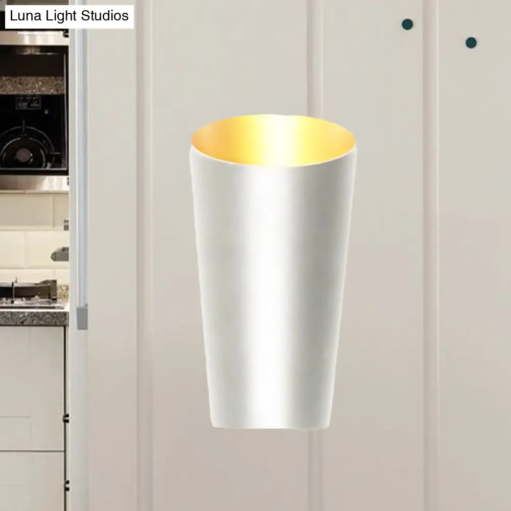 DecorBites™ Modern LED Bedside Sconce Light - Black/White Finish Wall Lamp with Aluminum Cylinder Shade