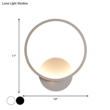 DecorBites™ Modern LED Bedside Wall Light - Aluminum Minimalistic Sconce Lighting in Black/White, 8"/10"/12.5" Dia
