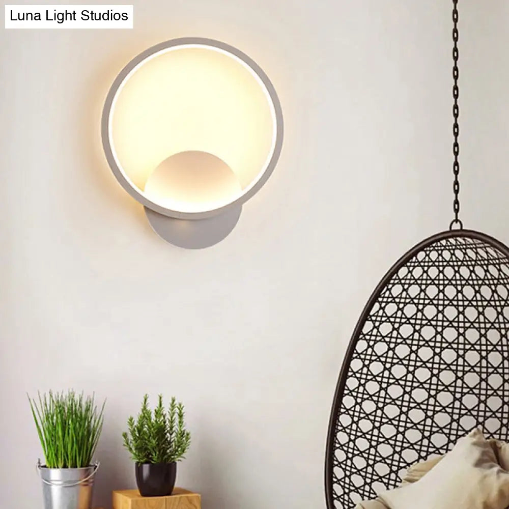 DecorBites™ Modern LED Bedside Wall Light - Aluminum Minimalistic Sconce Lighting in Black/White, 8"/10"/12.5" Dia