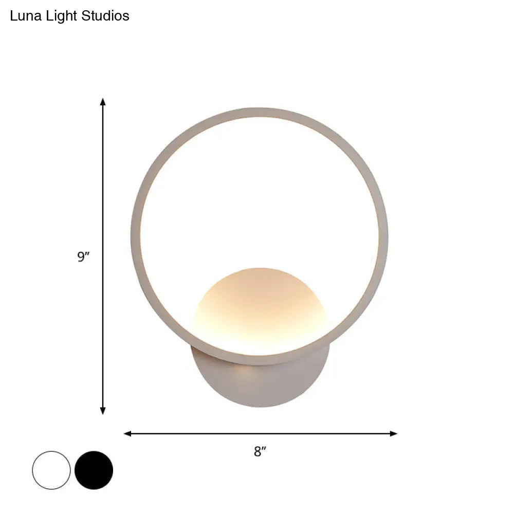 DecorBites™ Modern LED Bedside Wall Light - Aluminum Minimalistic Sconce Lighting in Black/White, 8"/10"/12.5" Dia