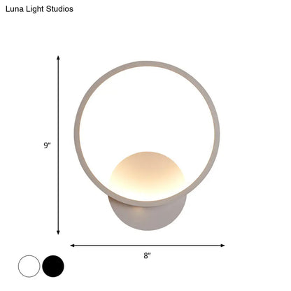 DecorBites™ Modern LED Bedside Wall Light - Aluminum Minimalistic Sconce Lighting in Black/White, 8"/10"/12.5" Dia