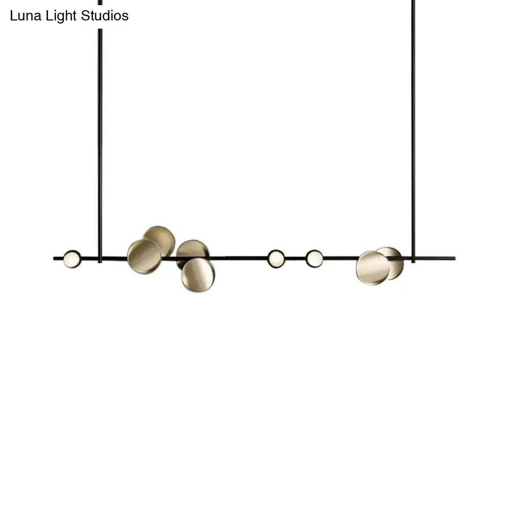 Modern led black metal circle chandelier – dining room pendant light