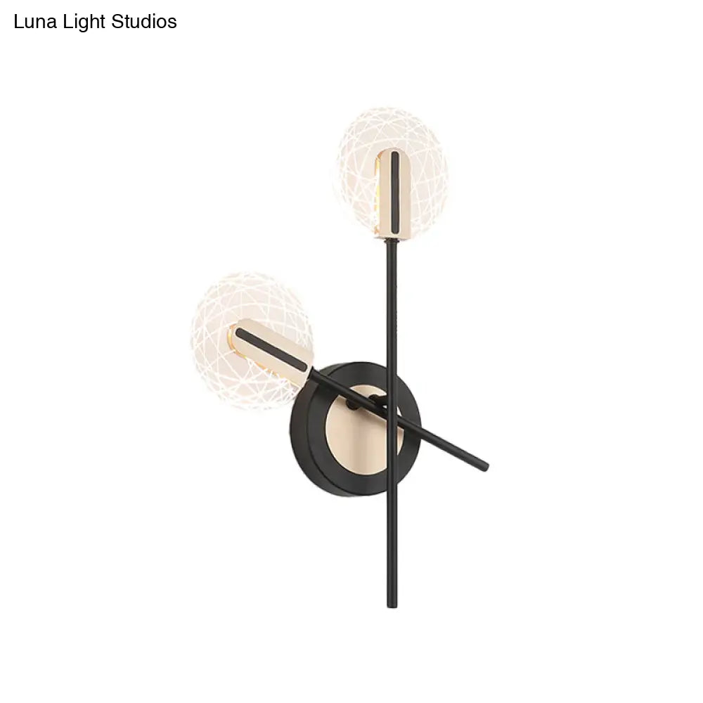 DecorBites™ Modern LED Black Rounded Wall Sconce Lighting in Warm/White Light