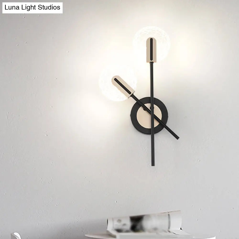DecorBites™ Modern LED Black Rounded Wall Sconce Lighting in Warm/White Light