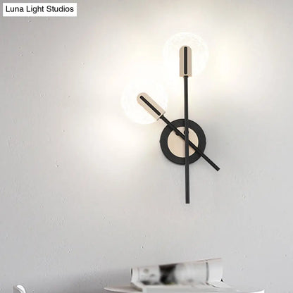 DecorBites™ Modern LED Black Rounded Wall Sconce Lighting in Warm/White Light