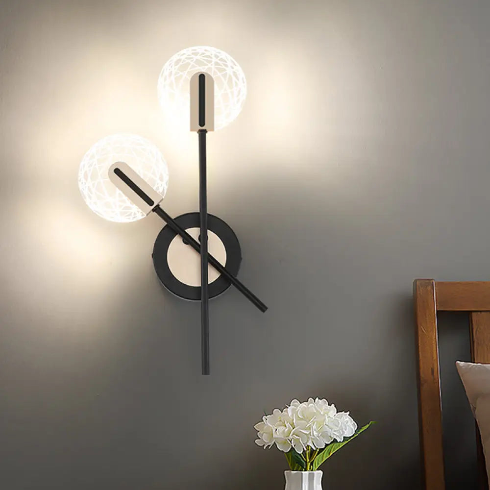 DecorBites™ Modern LED Black Rounded Wall Sconce Lighting in Warm/White Light