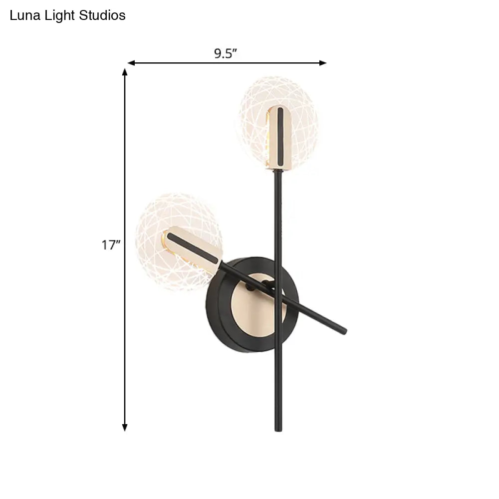 DecorBites™ Modern LED Black Rounded Wall Sconce Lighting in Warm/White Light
