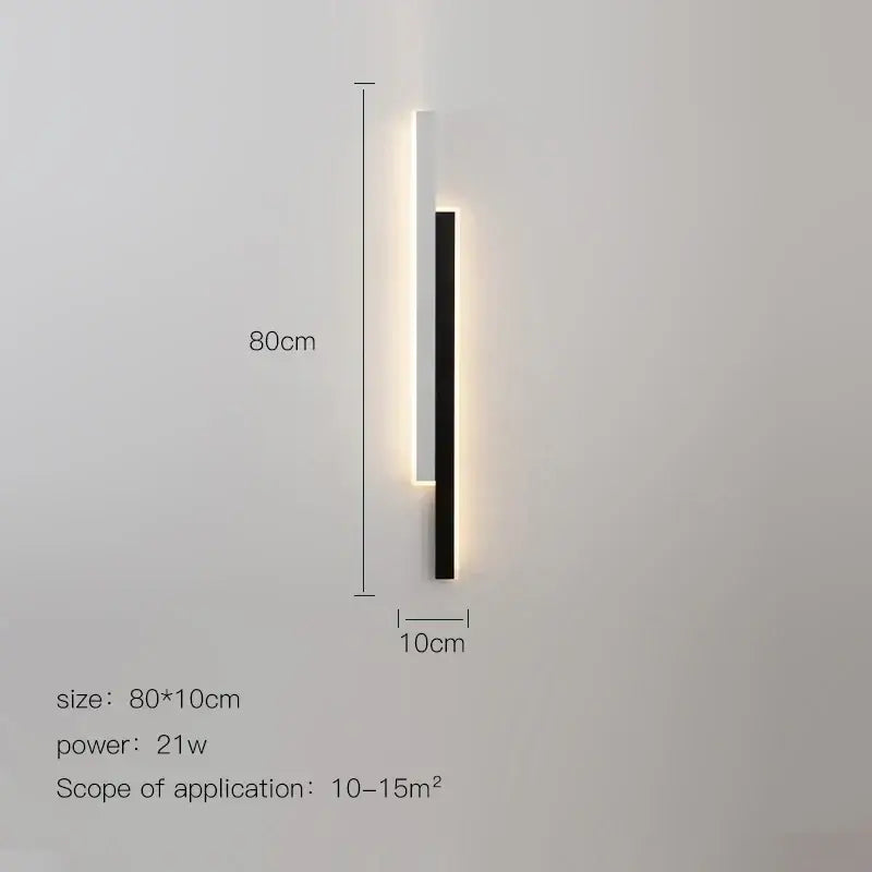 Modern led black wall lamp set for living room with gold glow