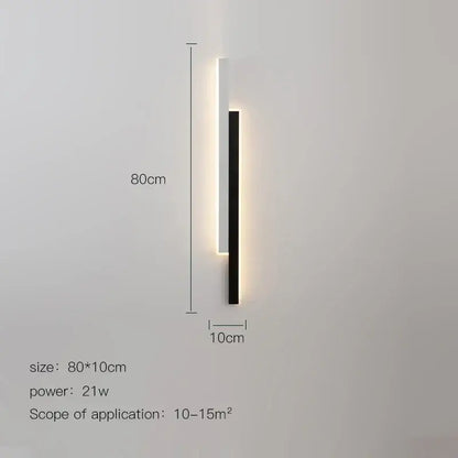 Modern led black wall lamp set for living room with gold glow
