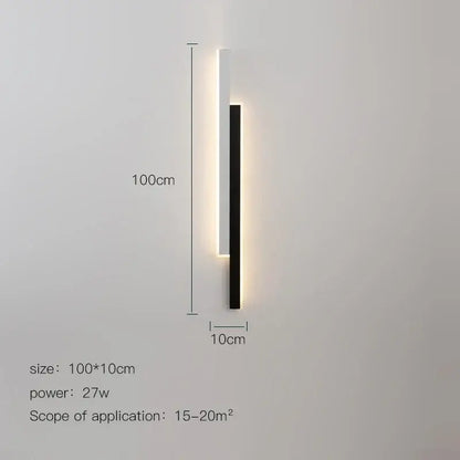 Modern led black wall lamp set for living room with gold glow