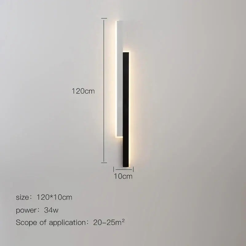 Modern led black wall lamp set for living room with gold glow