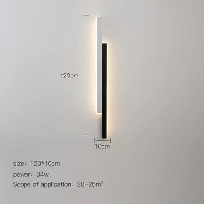 Modern led black wall lamp set for living room with gold glow