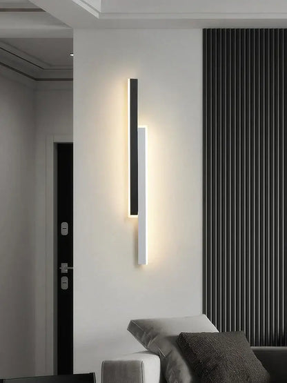 Modern led black wall lamp set for living room with gold glow