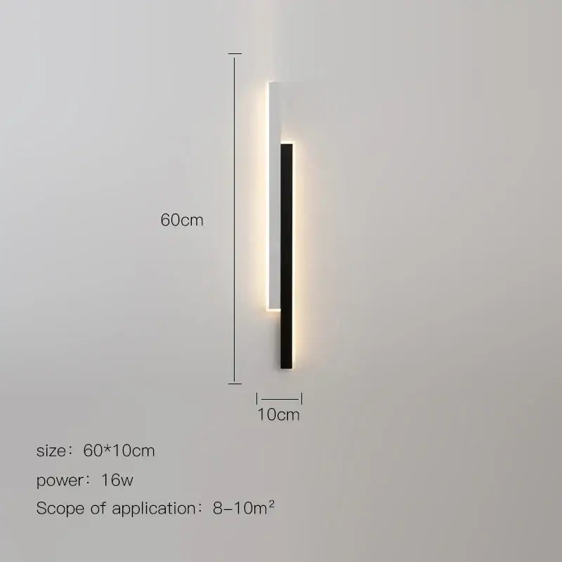 Modern led black wall lamp set for living room with gold glow