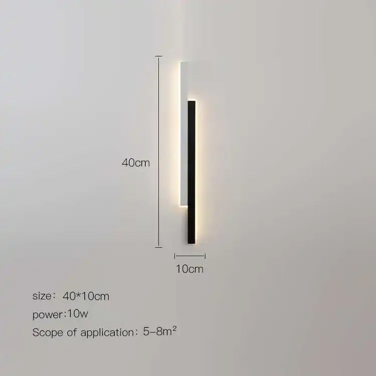 Modern led black wall lamp set for living room with gold glow