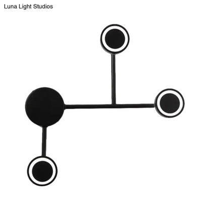 DecorBites™ Modern LED Black Wall Sconce - Circle Metallic Flush Mount Lamp in Warm/White Light