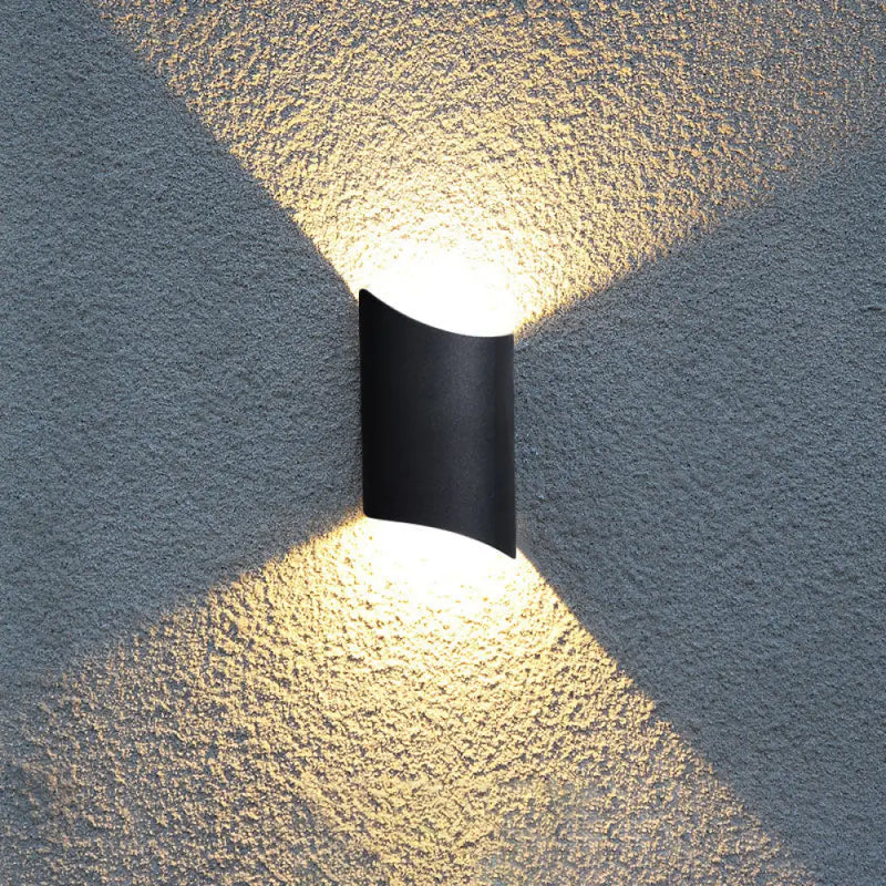 DecorBites™ Modern LED Black Wall Sconce Lamp with Metal Shade for Yard