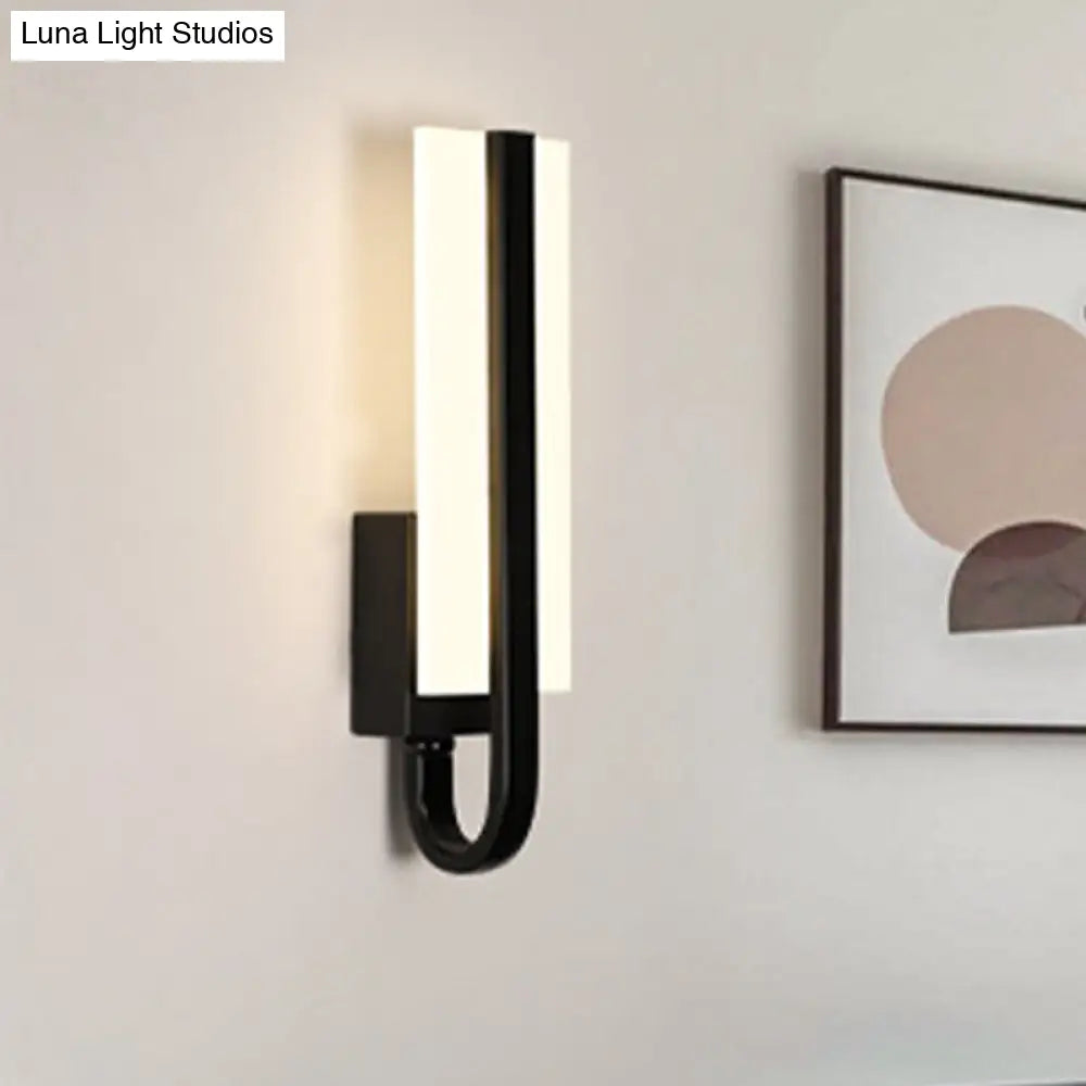 DecorBites™ Modern LED Black Wall Sconce Light Fixture for Living Room - Minimalistic Metal Design, White/Warm Light