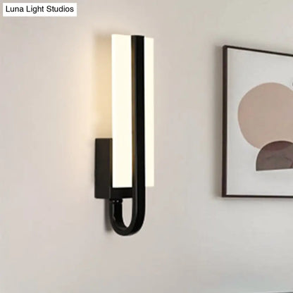 DecorBites™ Modern LED Black Wall Sconce Light Fixture for Living Room - Minimalistic Metal Design, White/Warm Light