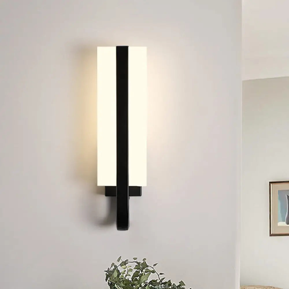DecorBites™ Modern LED Black Wall Sconce Light Fixture for Living Room - Minimalistic Metal Design, White/Warm Light