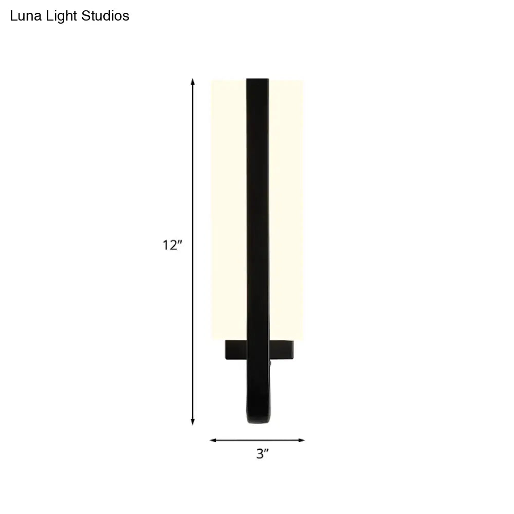 DecorBites™ Modern LED Black Wall Sconce Light Fixture for Living Room - Minimalistic Metal Design, White/Warm Light