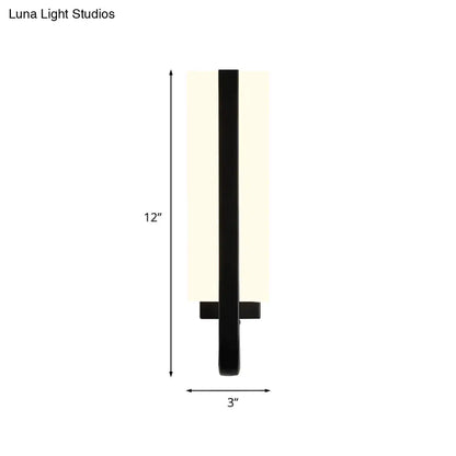 DecorBites™ Modern LED Black Wall Sconce Light Fixture for Living Room - Minimalistic Metal Design, White/Warm Light