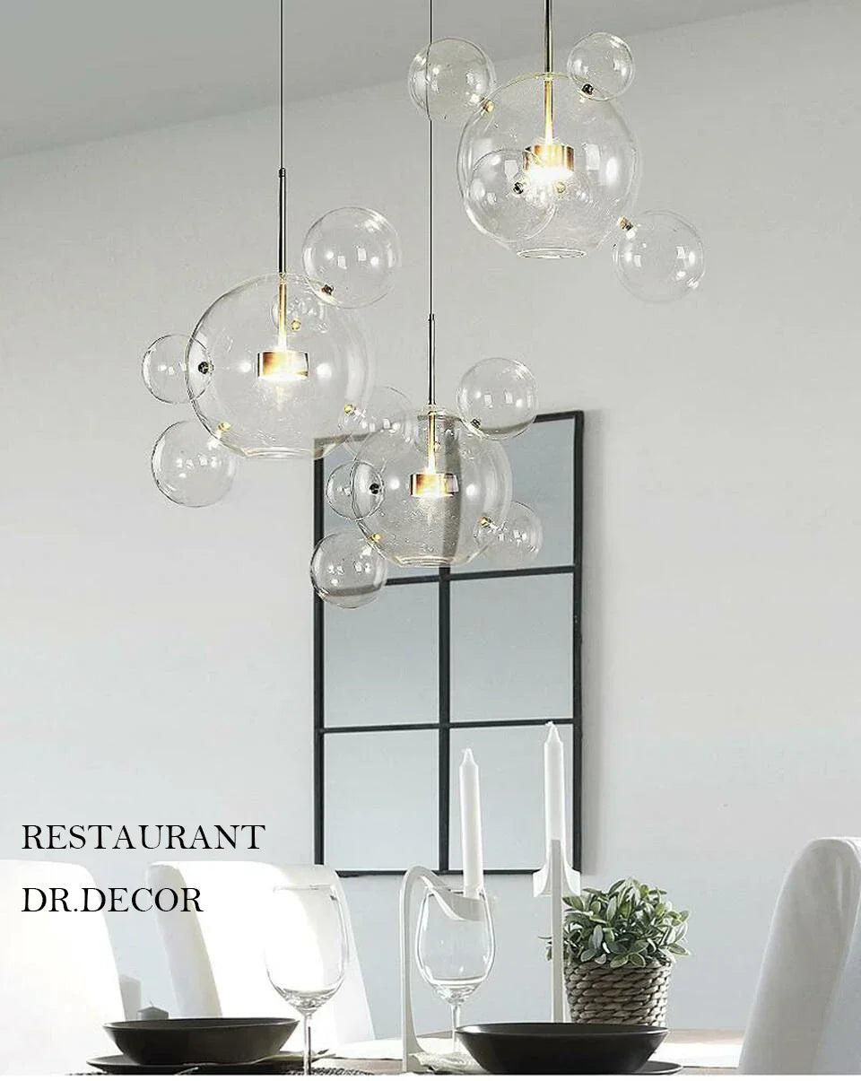 DecorBites™ Modern LED Bubble Chandelier for Home Lighting