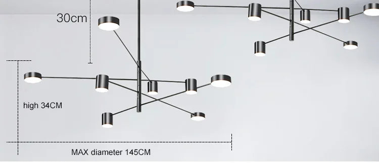 DecorBites™ Modern LED Chandelier - Gold Black - Living Room - Bedroom