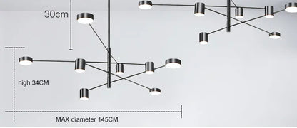 DecorBites™ Modern LED Chandelier - Gold Black - Living Room - Bedroom