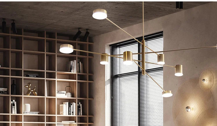 DecorBites™ Modern LED Chandelier - Gold Black - Living Room - Bedroom