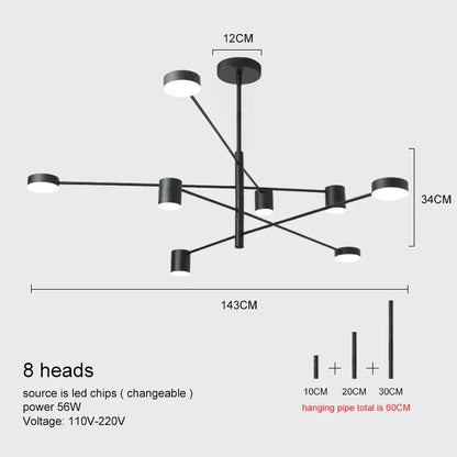 DecorBites™ Modern LED Chandelier - Gold Black - Living Room - Bedroom