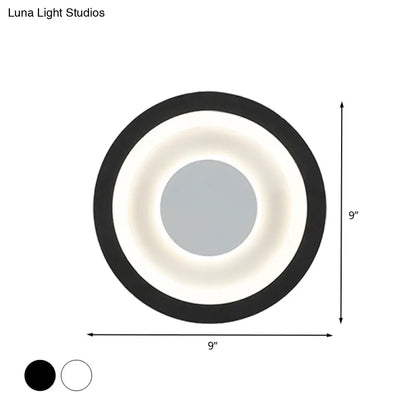 DecorBites™ Modern LED Circle Sconce: White & Black Wall Mounted Lamp for Living Room