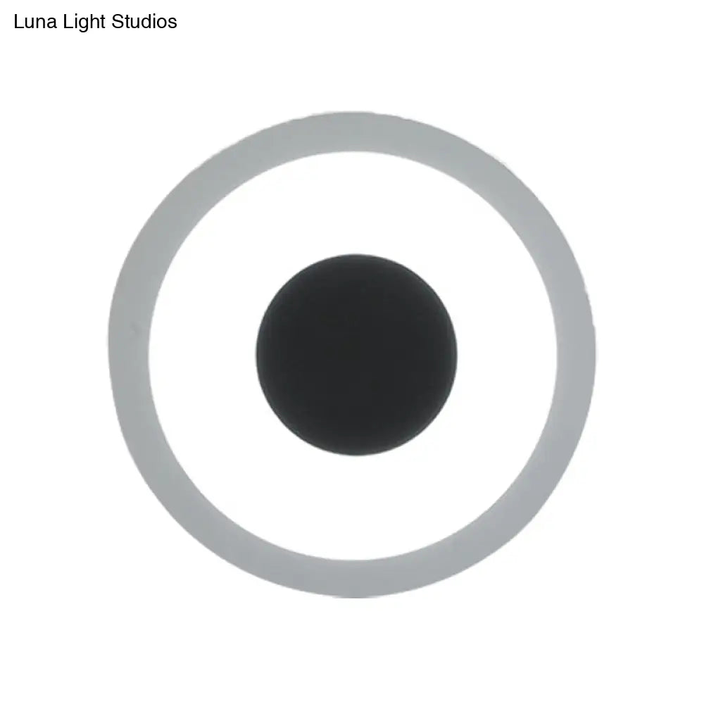 DecorBites™ Modern LED Circle Sconce: White & Black Wall Mounted Lamp for Living Room