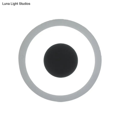 DecorBites™ Modern LED Circle Sconce: White & Black Wall Mounted Lamp for Living Room