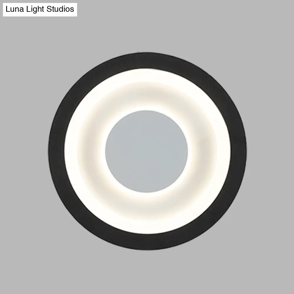 DecorBites™ Modern LED Circle Sconce: White & Black Wall Mounted Lamp for Living Room