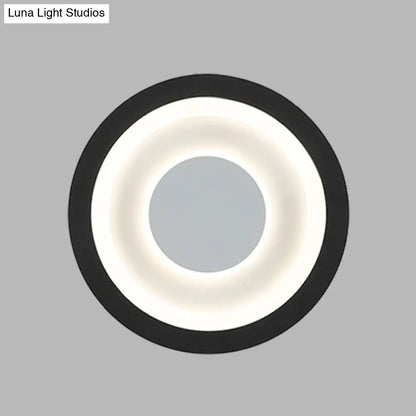 DecorBites™ Modern LED Circle Sconce: White & Black Wall Mounted Lamp for Living Room