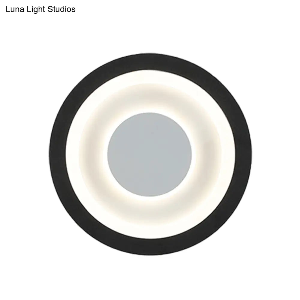 DecorBites™ Modern LED Circle Sconce: White & Black Wall Mounted Lamp for Living Room