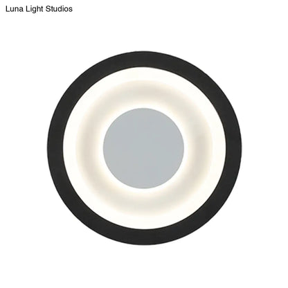 DecorBites™ Modern LED Circle Sconce: White & Black Wall Mounted Lamp for Living Room