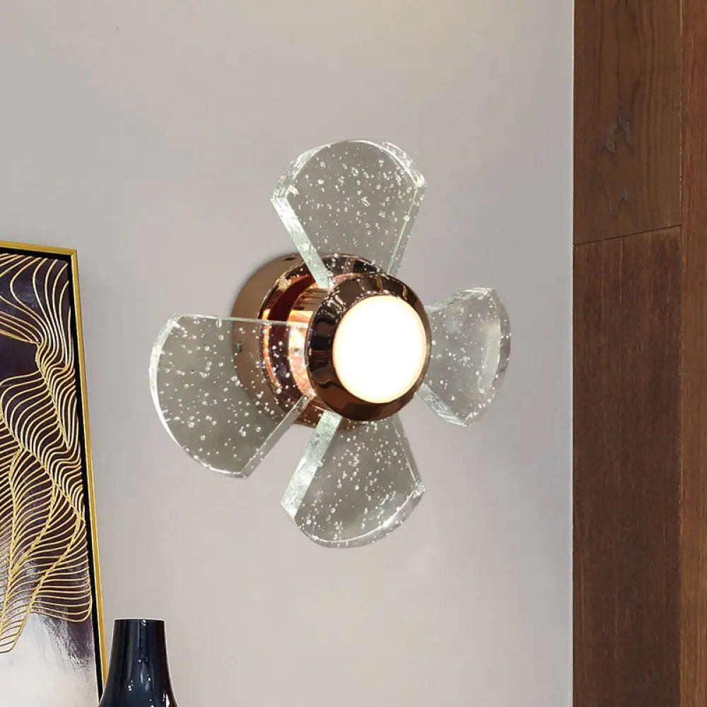 DecorBites™ Modern LED Clear Glass Wall Sconce with Fan Design - Stylish Corridor Lighting
