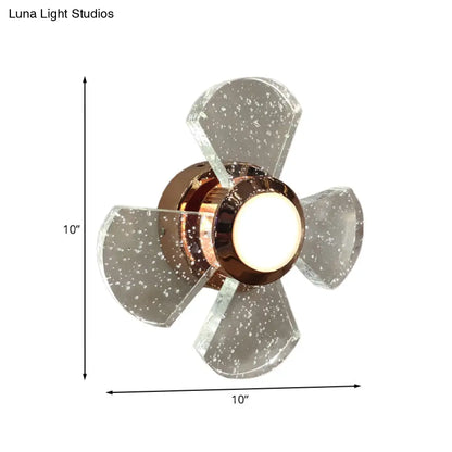 DecorBites™ Modern LED Clear Glass Wall Sconce with Fan Design - Stylish Corridor Lighting