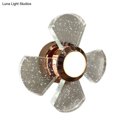 DecorBites™ Modern LED Clear Glass Wall Sconce with Fan Design - Stylish Corridor Lighting