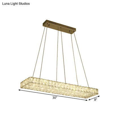 Modern led crystal island chandelier dining room pendant light