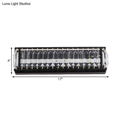 DecorBites™ Modern LED Crystal Rectangular Sconce: Black Wall Mounted Bedside Lighting