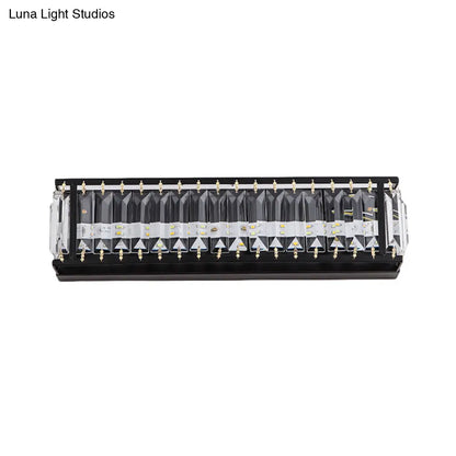 DecorBites™ Modern LED Crystal Rectangular Sconce: Black Wall Mounted Bedside Lighting