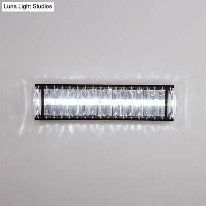 DecorBites™ Modern LED Crystal Rectangular Sconce: Black Wall Mounted Bedside Lighting