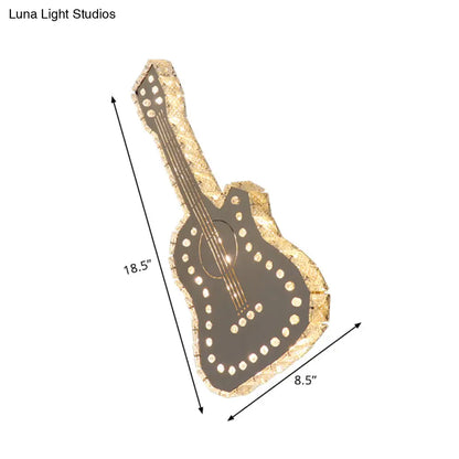 DecorBites™ Modern LED Crystal Wall Lamp for Guitar Bedchamber in Gray