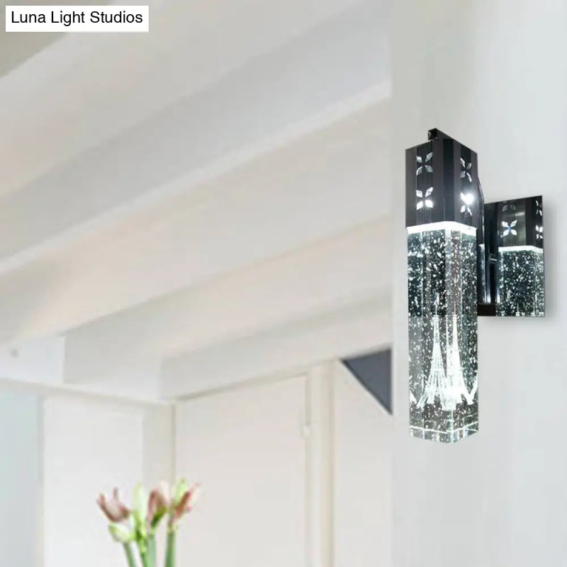 DecorBites™ Modern LED Crystal Wall Sconce in Warm/White - 2 Color Lights, Nickle Fixture